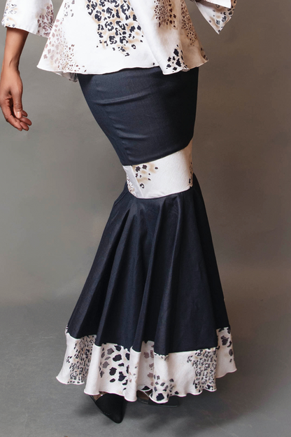 Contrast peplum skirt