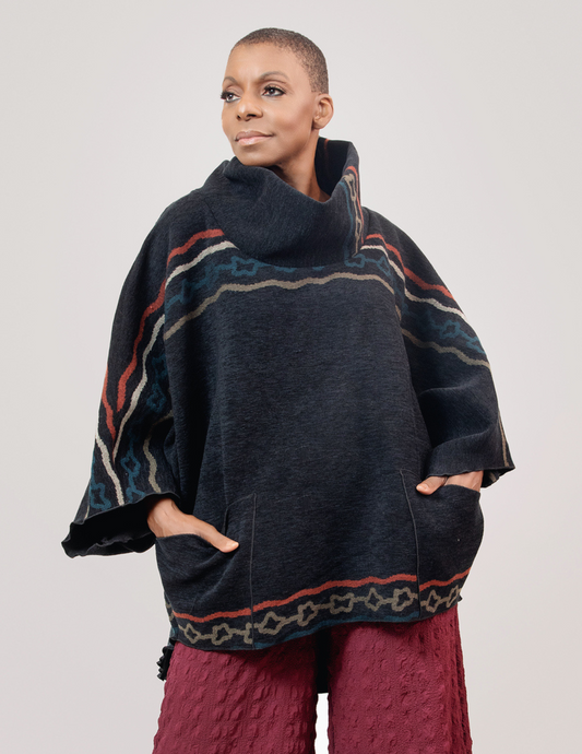 Cocoon turtle neck poncho